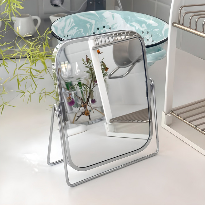 스탠드 탁상 거울, 실버