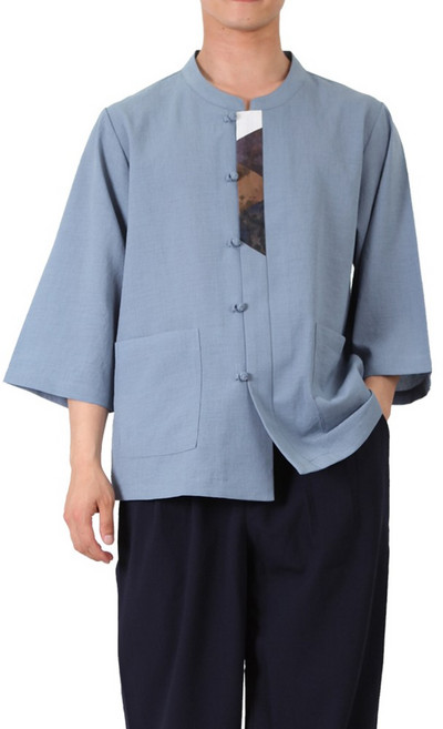 만덕몰 남성 린넨 조각배색 저고리바지 세트 절복 법복 생활한복(개량한복)