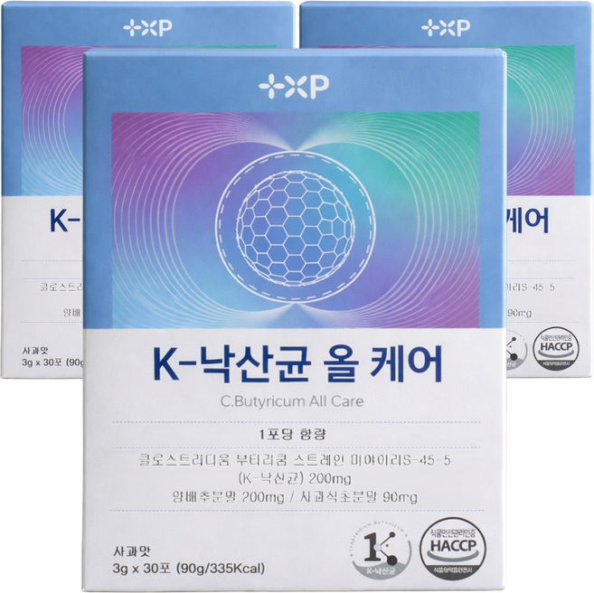 K 낙산균 위 부터 대장 까지 올-케어 단쇄지방산 생성 생존력 강한 혐기성 균주 와 사과초모식초 분말 양배추 배합 유산균, 3세트, 30회분