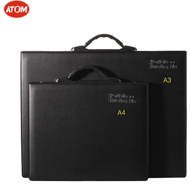 아톰 가로형 브리핑 포트폴리오 검정색 A4 속지20매, 1개
