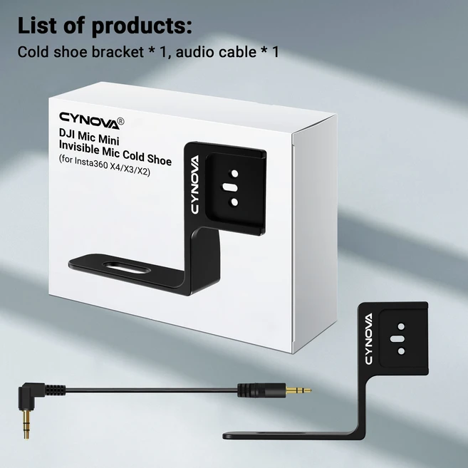 CYNOVA ta360 X4 DJI 마이크 미니 소형 RX 수신기 용 콜드 슈 마운트 오디오 홀더 브래킷 어댑터 360 X3 X2, 01 1Unit