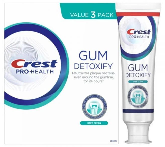크레스트 프로 헬스 껌 디톡스 딥 클린 치 4.8온스 팩 3개 충치 항균 밀가루 잇몸 에나멜 보호 플라크 제어 - 쿠팡