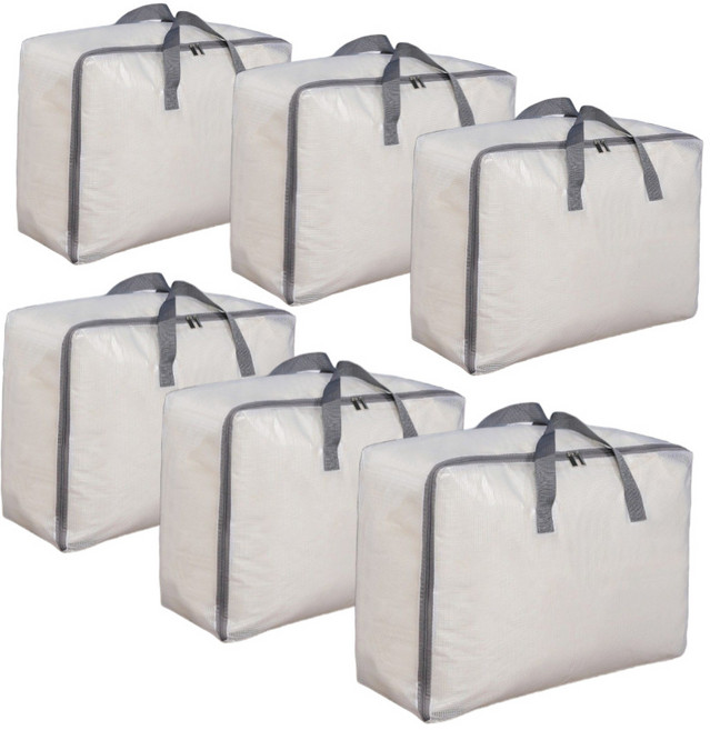 넷세일마켓 투명 이불 옷 정리 보관함 가방, 중형, 6개, 그레이