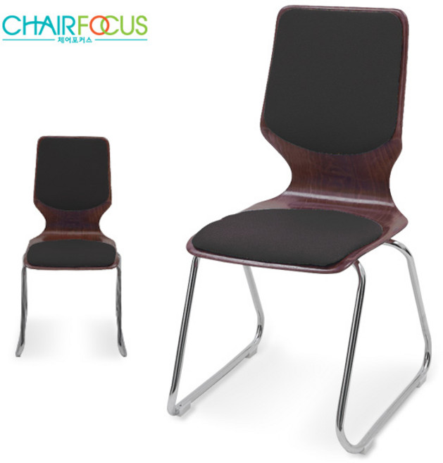 체어포커스 하이팩 고정의자 CF-113(대) 방석 등패드 학원 공부 학생 의자, 패브릭, 블랙, 1개