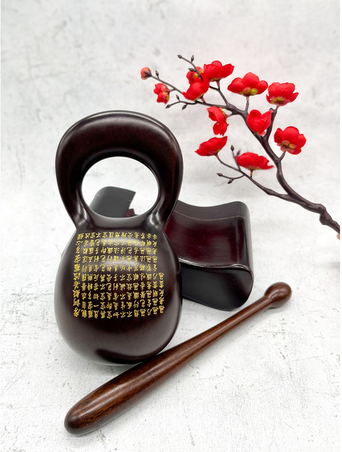 가지와나무 천연 옻칠 목탁 수작업 반야심경 고급세트 3.5 선물용, 1개, 옻칠목탁3.5