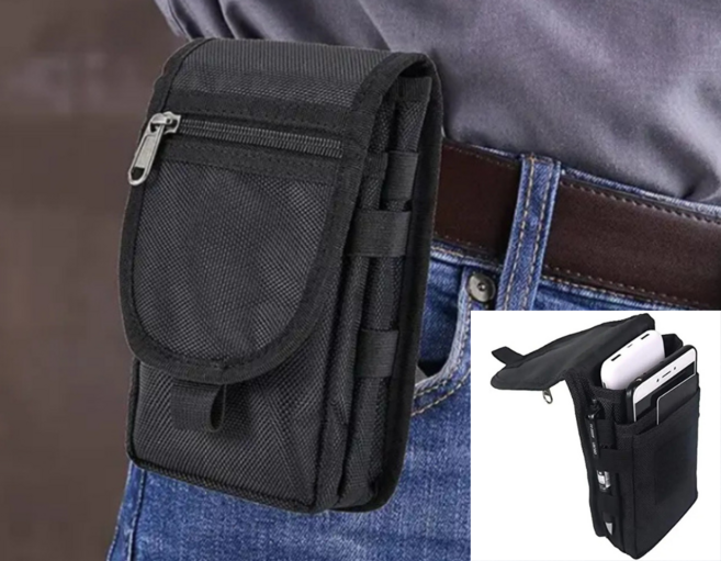 多功能耐磨防潑水腰包 多層收納手機包 輕巧便攜休閒包