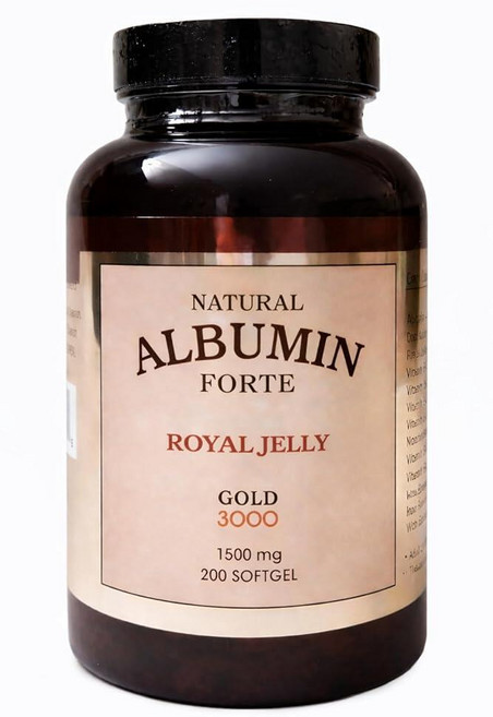 Nature-Bio New Improved Natural Albumin Forte 로열 젤리 - 1500mg/200 소프트젤, Nature-Bio New Improved, NATUR, 200