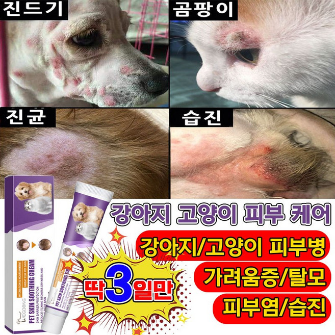 [국내배송] 1/1+1 강아지 고양이 피부 가려움 피부 습 발바닥 보습 연고, 1개, 20g