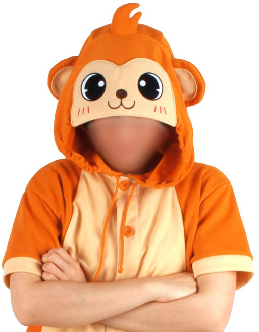 반팔 동물잠옷 원숭이 (오렌지)