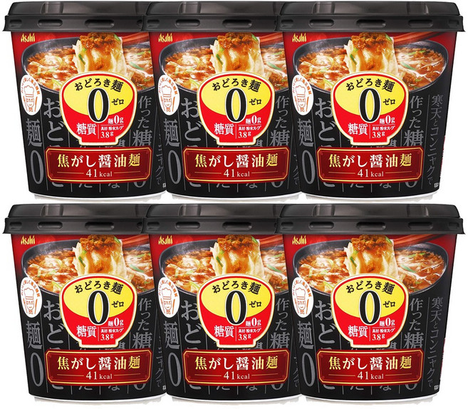 Asahi 아사히 곤약라면 코가시 소유 간장면 14.1g 6개