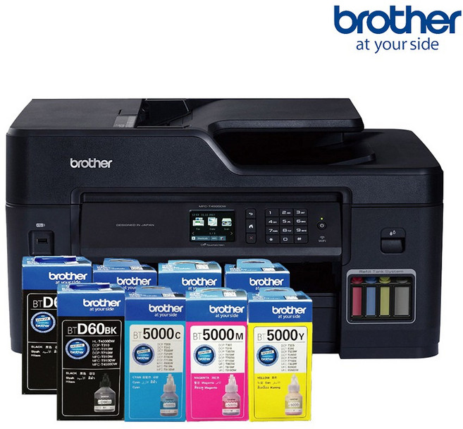 brother MFC-T4500DW 原廠大連供A3多功能複合機 傳真 列印 掃描 複印, 加原廠四色墨水2組