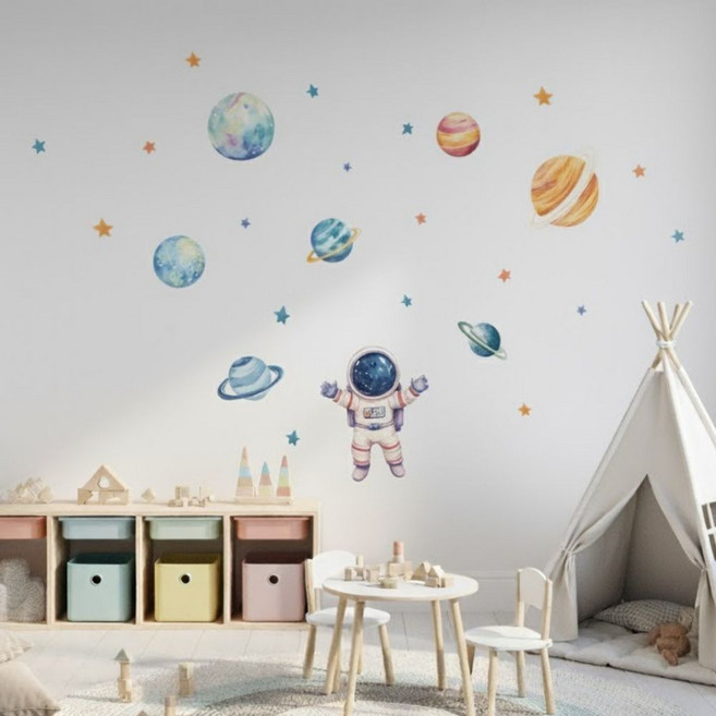 에쎄치 포인트 스티커 집 꾸미기 데코 인테리어, 꿈꾸는 우주 비행사