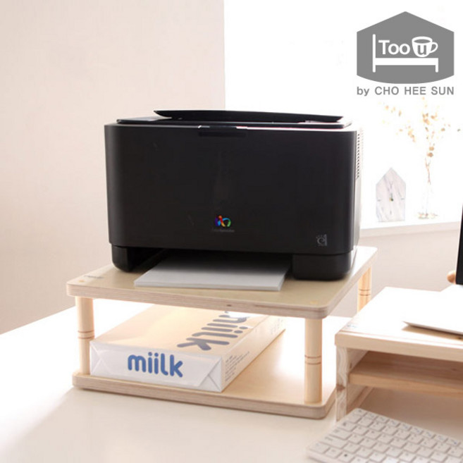 투유바이조희선 모던 원목 프린터받침 자작, 2단