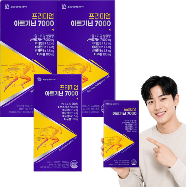 국내산 아르기닌 7000mg 아르지닌 타우린 블랙마카 추출물 함유 액상형 HACCP 인증, 330g, 3박스