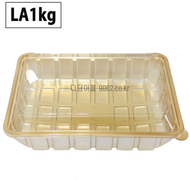 정육포장 포장용기 LA1K(PET금) 10개 갈비용기, LA1K(PET금색)+뚜껑 10SET