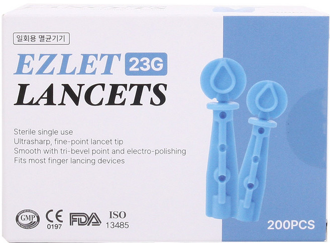 이지렛 EZLET 23G 란셋니들 채혈침 1통 200pcs, 200, 1박스