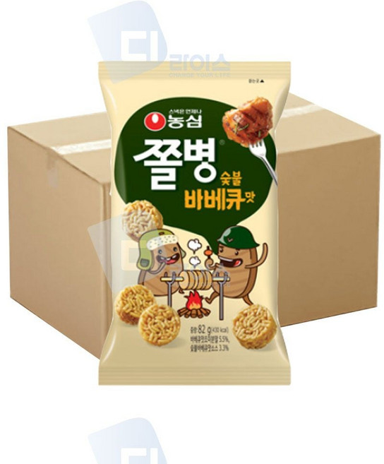 농심 쫄병스낵 숯불바베큐맛 82g 30봉 라면땅 과자_ 050613