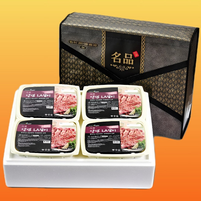 특제 양념의 환상조화 양념 LA갈비 꽃갈비 엘에이갈비 양념갈비 선물세트 3.2kg 800g x 4팩, 단품