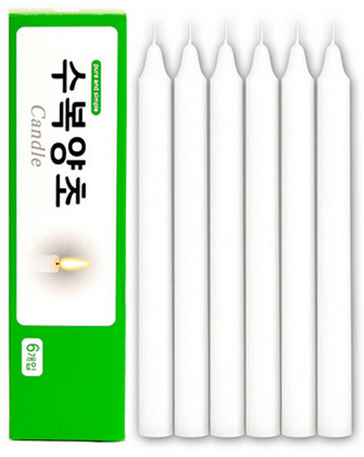 수복양초 파라핀 무향 일반양초 생활양초 원기둥 양초캔들 6개입, 35g, 6개