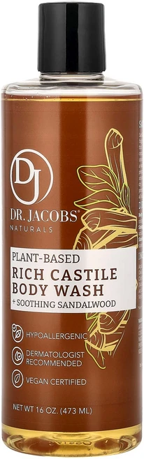 닥터 제이콥스 내추럴스 식물성 리치 캐스틸 바디워시 수딩 샌달우드 향 473ml (16oz) DJN-00595 - 쿠팡