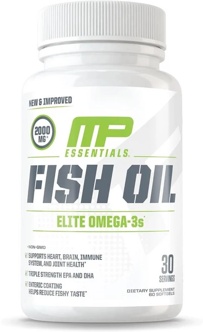 Muscle Pharm 머슬팜 머슬팜 에센셜 피쉬 오일 엘리트 오메가 3 2000 60소프트젤 2개, 1개, 60정 - 쿠팡