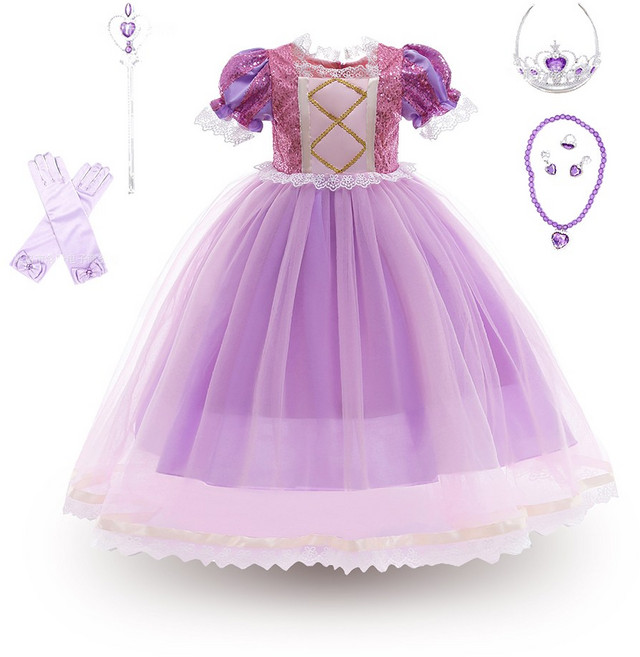 라푼젤 스팽글 공주드레스 no4 악세사리세트