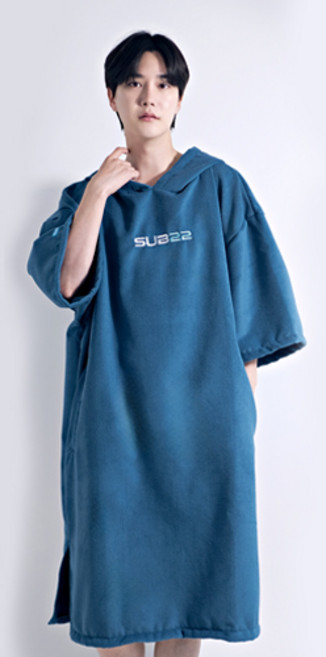 서브22 서핑 판초 비치타올, 네이비, 1개