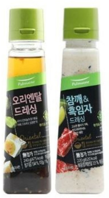 풀무원 드레싱 2입 참깨흑임자220g+오리엔탈드레싱240g x 1개, 아이스박스포장
