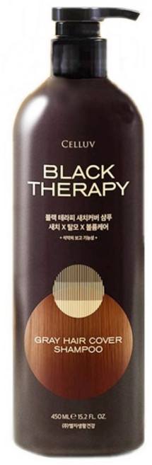 셀럽 블랙 테라피 새치커버 샴푸 450ml, 1개