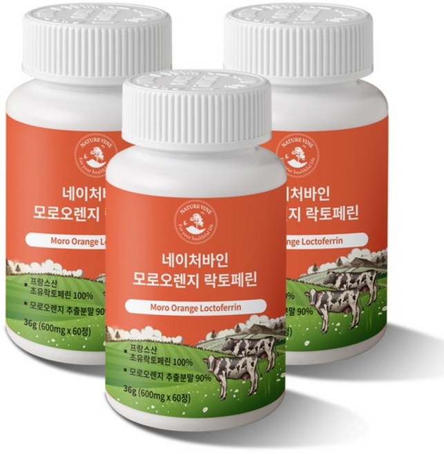 네이처바인 락토페린 모로오렌지 3000 600mg, 6개, 60정