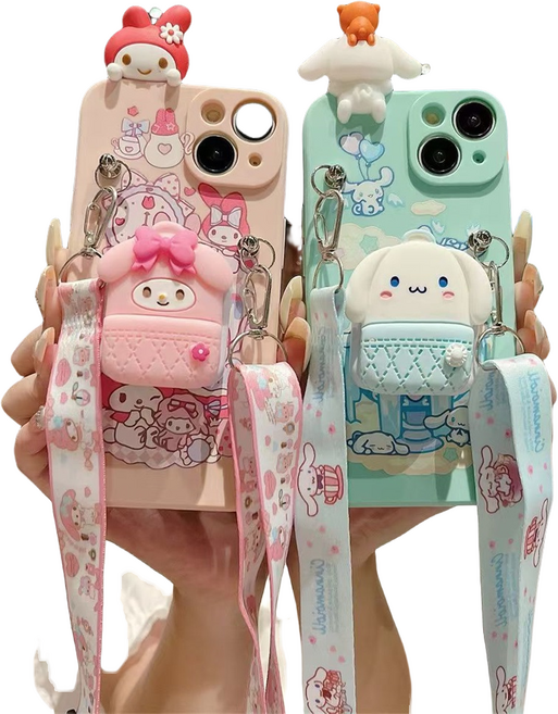 A16 무너폰 긴귀강아지 거울 목걸이줄 피규어 갤럭시 케이스