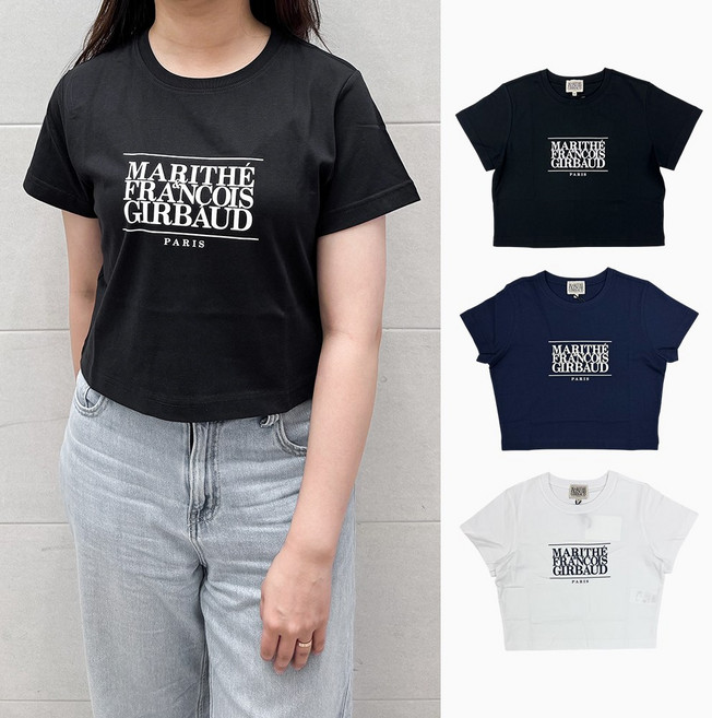 국내매장판 마리떼 프랑소와 저버 클래식 로고 크롭티 W CLASSIC LOGO CROP TEE 여성 반팔 티셔츠