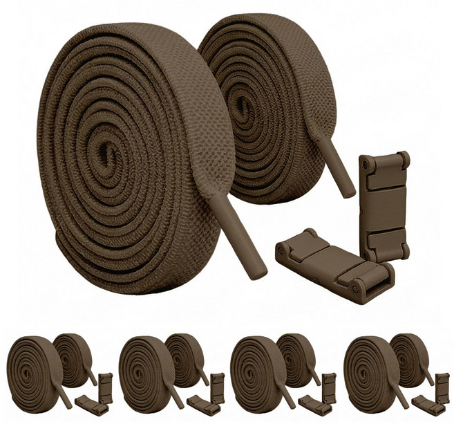 모락 매듭없는 무매듭 탄력 운동화끈 신발끈 + 고정클립 10개 5켤레용