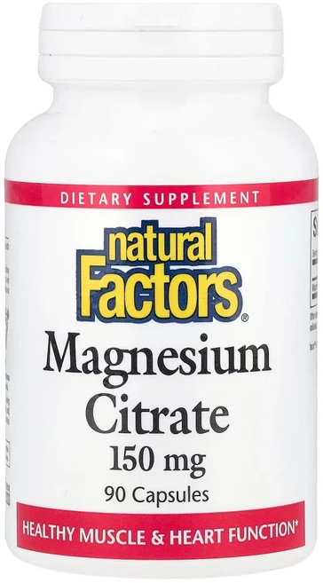 네추럴팩터스 마그네슘 시트레이트 150mg 90캡슐 Natural Factors, 6개, 90정 - 쿠팡