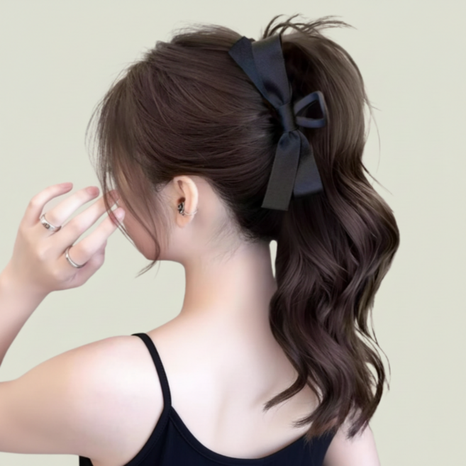 쁘띠엘라 포니테일 롱웨이브 집게핀 뒷통수 볼륨업