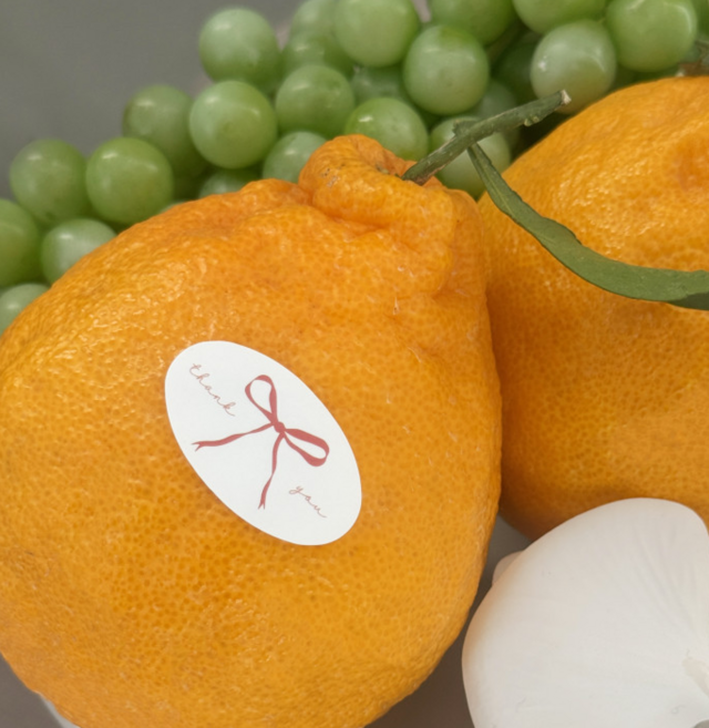 (60매)과일 타원 베이커리 소품 스티커 포장 선물 발렌타인 화이트데이 빼빼로데이 설날 추석, 1세트, 핑크