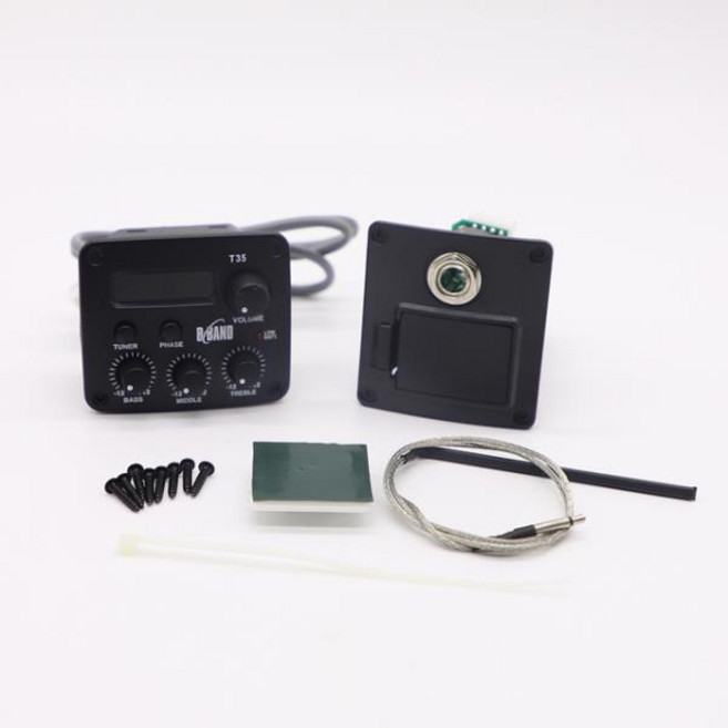 B밴드 T35 어쿠스틱 기타 프리앰프 픽업 EQ 크로매틱 디스플레이 세라믹 피에조 튜너 내장, [01] T35A, 1개