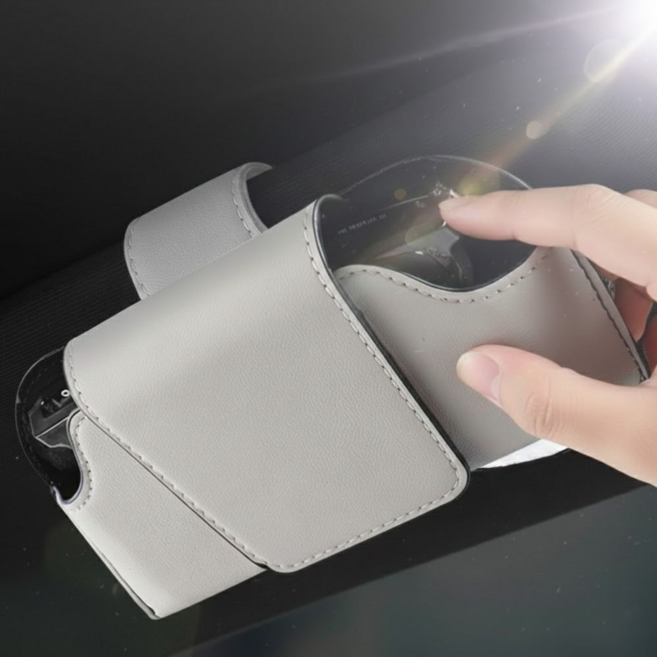 로앤몰 차량용 썬바이저 클립 선글라스 케이스, 1개, 그레이