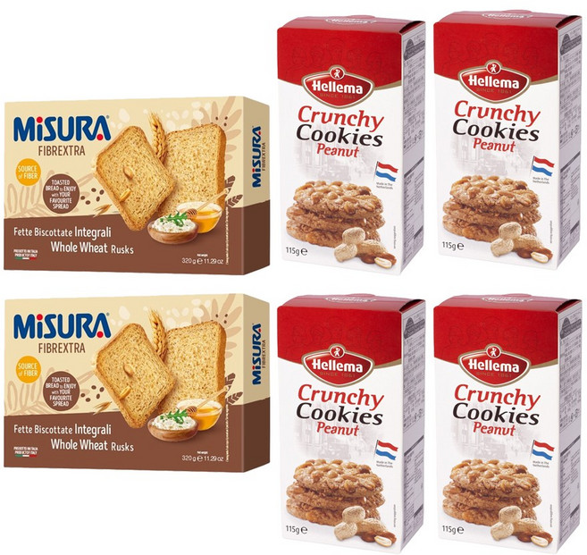 미주라 토스트320g 2봉 + 헬레마땅콩쿠키115g 4곽, 1세트
