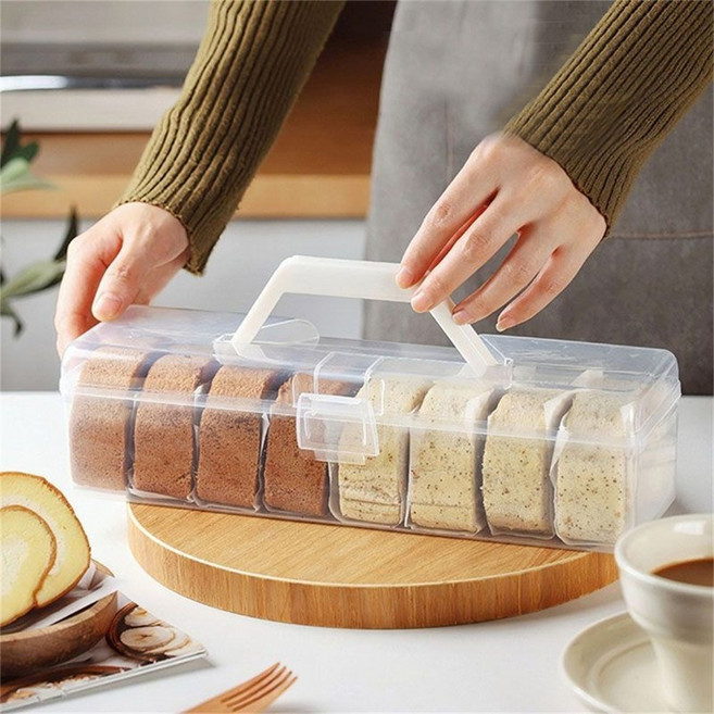 투명 롤케이크 포장박스 가정용 재사용 휴대용 수납함 냉장보관함, 1개