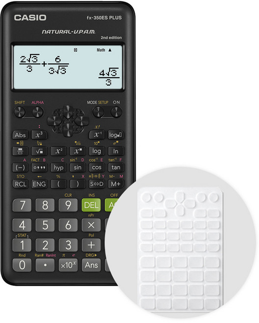 카시오 공학용계산기 FX-350ES PLUS 2 + 전용 키스킨, 블랙, 단품