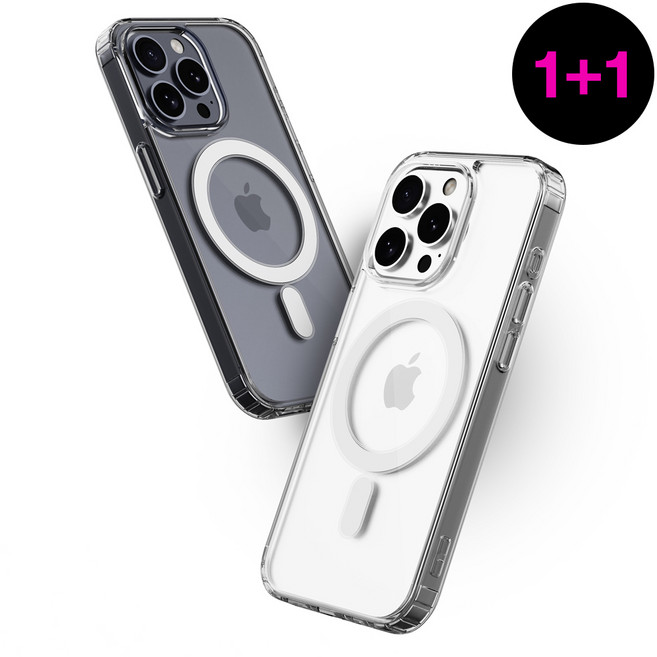 1+1 아이폰 15 PRO 맥세이프 투명 케이스