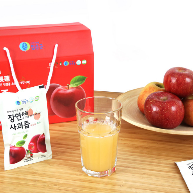 청송사과 그대로 담은 저온착즙 장연 생사과즙 50팩, 50개, 120ml