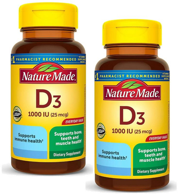 네이처 메이드 비타민D3 1000IU 소프트젤 Nature Made Vitamin D3 Softgels, 210정, 2개
