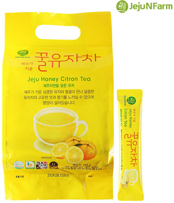 제주엔팜 제주자연 꿀 유자차 스틱, 25g, 30개입, 1개