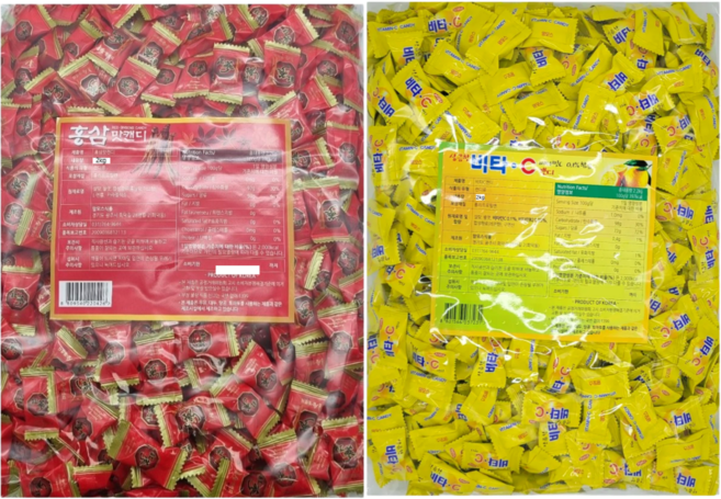 맘모스 대용량 사탕 비타C캔디 2kg + 홍삼캔디 2kg, 1세트, 4kg