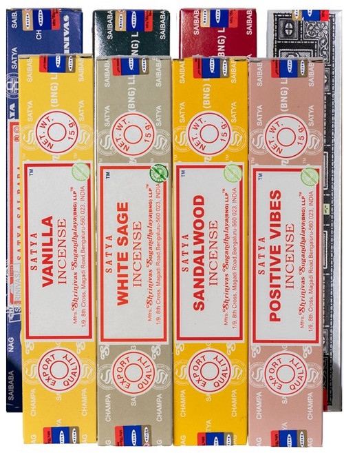 사티아 나그참파 인센스 스틱 8종 세트(파우치 증정), 01 시그니처 세트