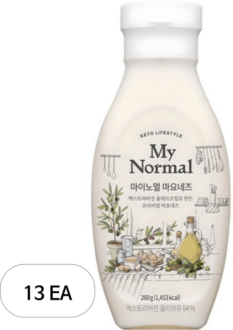 마이노멀 엑스트라 버진 올리브오일 마요네즈, 260g, 13개