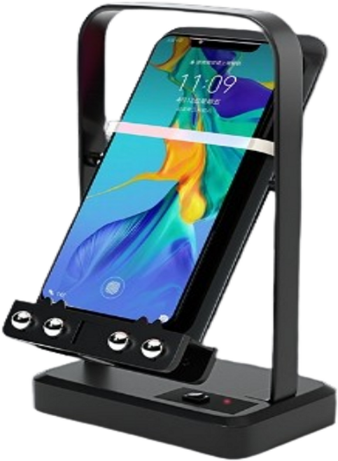 앱테크 자동 만보기 듀얼 스마트폰 저소음 캐시워크 거치대, 1개, 블랙