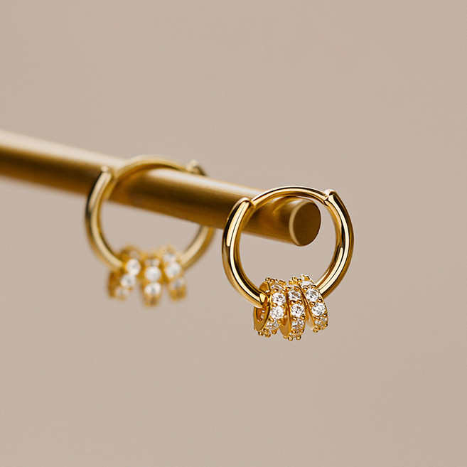 Ramlove 18K 귀걸이 디테일한 트리플 루프 이어 커프 여성용 독특한 디자인 도금 ZQY-SS128